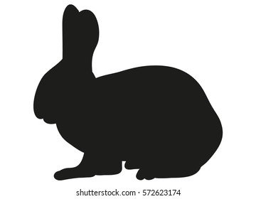 vector silhouette of the rabbit isolated