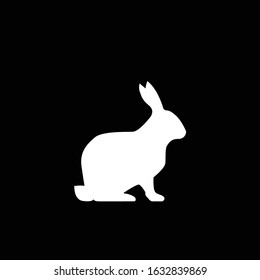 Vector silhouette of the Rabbit on a black background