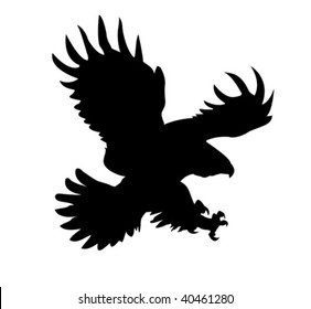 vector silhouette of the ravenous bird