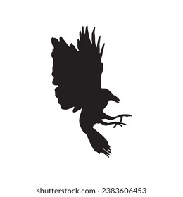 Vector silhouette ravens birds outline sxa