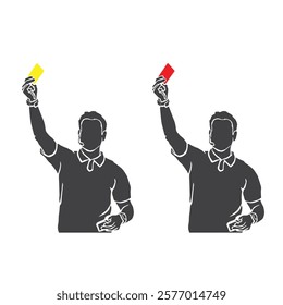 vector silhouette of referee give card