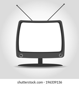 vector silhouette of retro TV