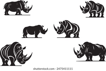 Vector silhouette of a Rhino