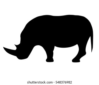 Vector silhouette of rhinoceros