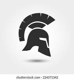 Vector silhouette Roman or Greek helmet