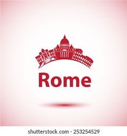 Vector silhouette of Rome. City skyline