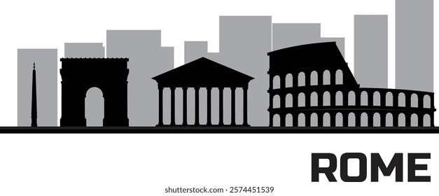 Vector silhouette of Rome prepared and cleaned