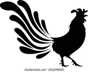 Vektor Silhouette Rooster Best for Logo
