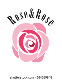 Vector silhouette rose flower for logo, label