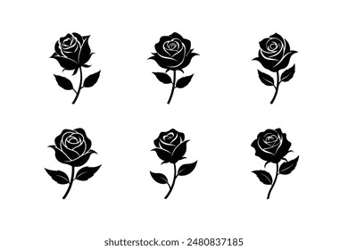 vector silhouette of a rose Vector illustration   