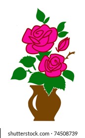 vector silhouette of the rose on white background