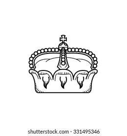 Vector silhouette royal crown icon from crown collection