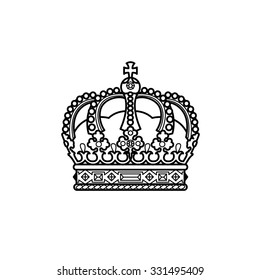 Vector silhouette royal crown icon from crown collection