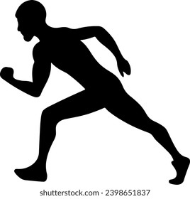 Vector silhouette of Runner on the start