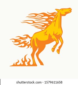 Vector silhouette of a running horse