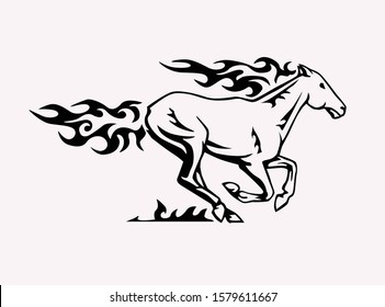 Vector silhouette of a running horse