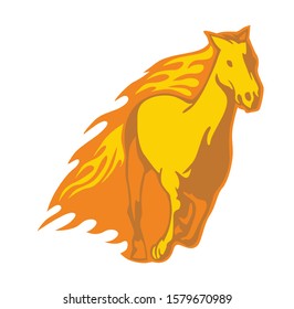 Vector silhouette of a running horse