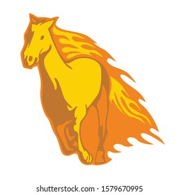 Vector silhouette of a running horse