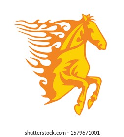 Vector silhouette of a running horse