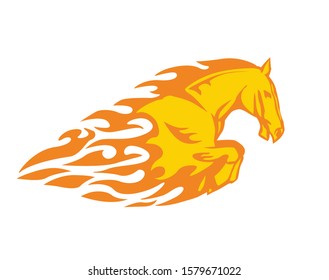 Vector silhouette of a running horse