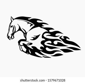Vector silhouette of a running horse