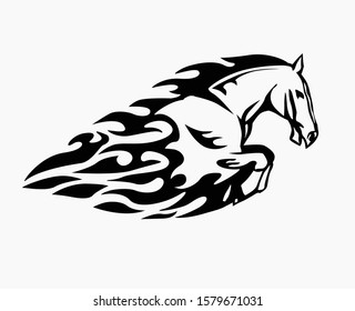 Vector silhouette of a running horse