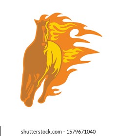 Vector silhouette of a running horse