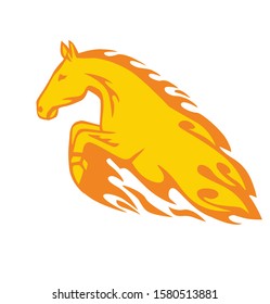 Vector silhouette of a running horse