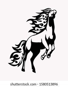 Vector silhouette of a running horse