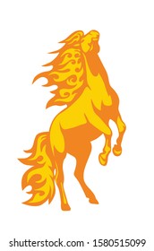 Vector silhouette of a running horse