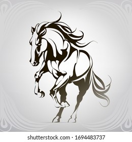 Vector Silhouette Running Horse Stock Vector (Royalty Free) 1694483737