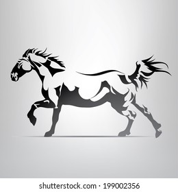 Vector silhouette of a running horse