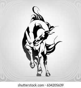 Vector silhouette of a running horse
