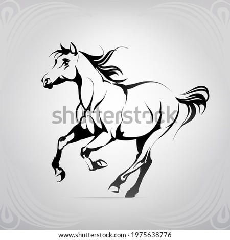 Vector silhouette of a running horse