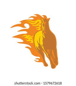 Vector silhouette of a running horse designs for stickers for tattoos