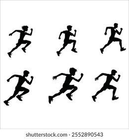 Vector Silhouette Of Running Man