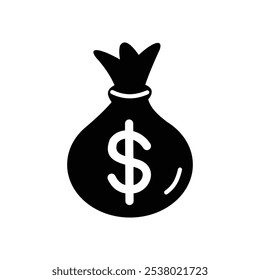 silhueta de vetor de um saco que é adequado para o projeto do tema financeiro