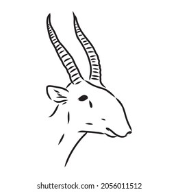 vector silhouette saiga on white background saiga animal vector