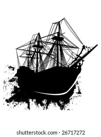 Similar Images, Stock Photos & Vectors of A large mining earth mover ... Simple Ship Silhouette