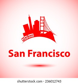 Vector silhouette of San Francisco