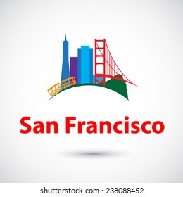 Vector silhouette of San Francisco