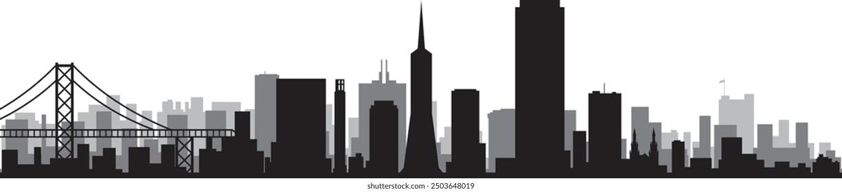 Vector silhouette of San Francisco prepared and cleaned