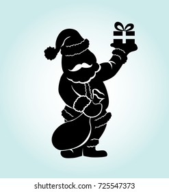Vector silhouette of Santa Claus