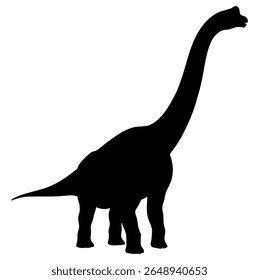 Silhueta Vetorial Do Dinossauro Sauropod.