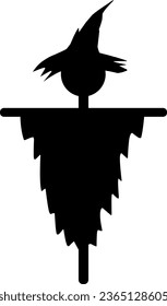 vector silhouette of a scarecrow
