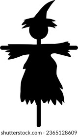 vector silhouette of a scarecrow