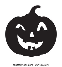 Vector silhouette of a scary pumpkin. Halloween illustration of a pumpkin with a face.