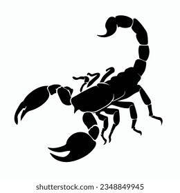 Vector Silhouette of Scorpion, Stingy Scorpion Graphic for Arachnid and Wildlife Themes