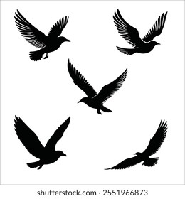 Vector Silhouette Of Sea Gull Icon