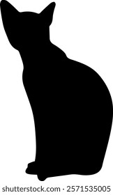 Vector silhouette of a seated sphinx cat